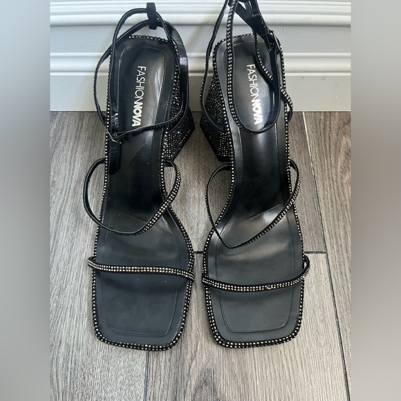FASHION NOVA Rhinestone Heeled Sandals - Picture 2 of 6